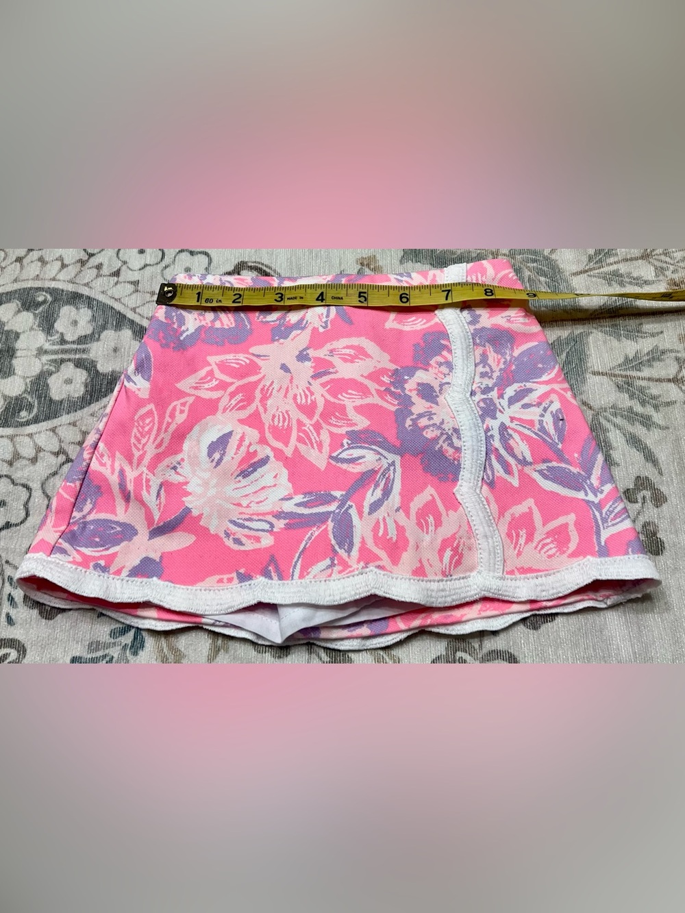 NWT Lilly Pulitzer Girl’s Mini Michelina Skort Rousseau Pink Zen Garden XS 2/3 - Picture 7 of 7